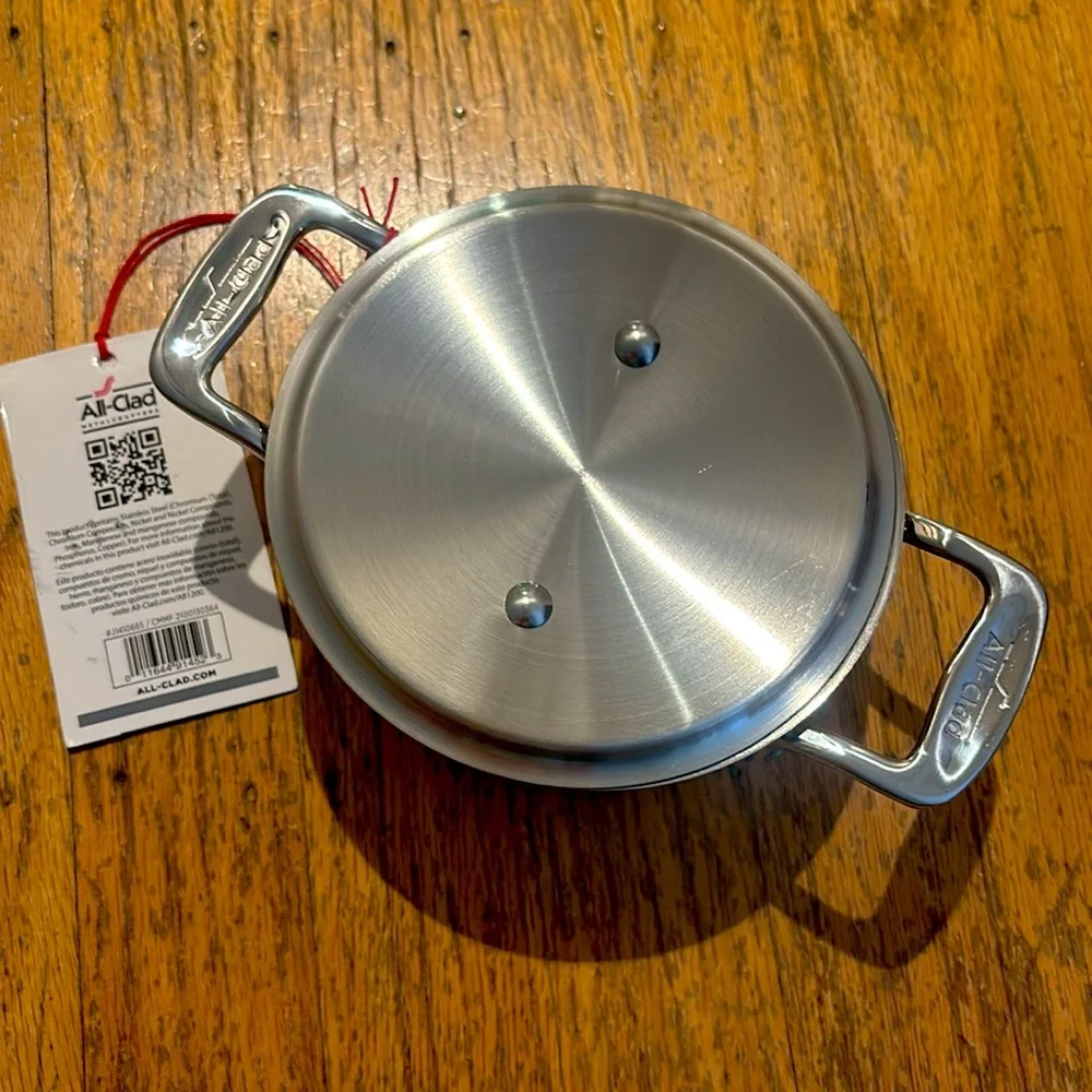NWT All-Clad Stainless Steel Mini Dutch Oven Pot with Lid